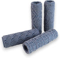 Natural Elegance 4-Pack Clay Texture Rollers (4") - Seamless Set #02 - Embossing Pattern Rollers for Polymer & Ceramic Clay, Pottery & Crafts
