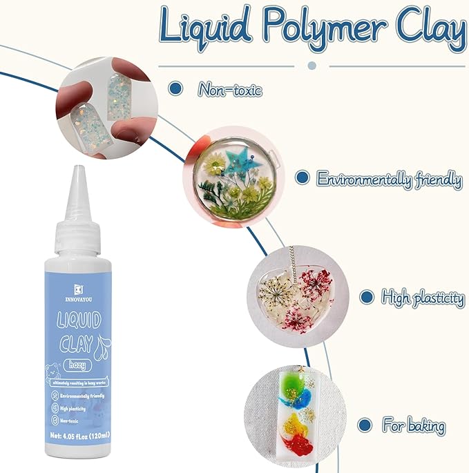 Liquid Polymer Clay Translucent 4.2oz, Liquid Clay for Polymer Clay Oven-Bake, for DIY Enthusiasts, Education and Crafting, Easy to Shape & Multi-Mold Compatible