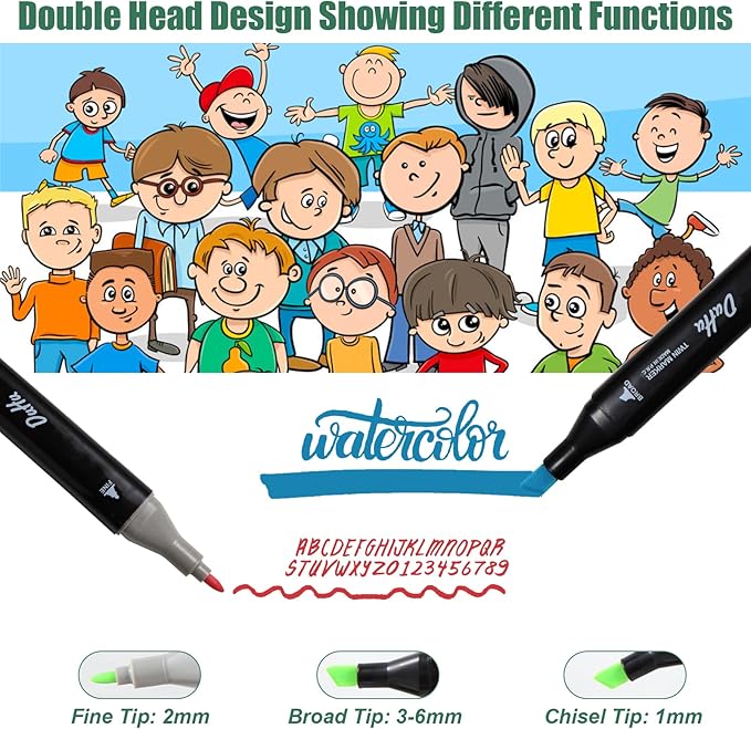 80 Colors Alcohol Markers Set, Dual Tips Blender Art Markers for Drawing Sketching Coloring Artist Pens and Underlining, Professional Permanent Sketch Marker for Kids Adult Coloring