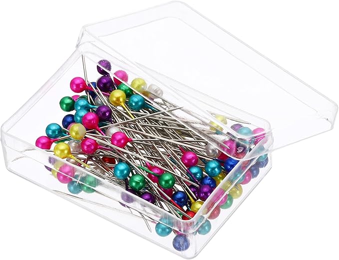 PATIKIL Sewing Pins, 200 Pcs 1.5 Inch Straight Pin with Plastic Pearlized Ball Head for Fabric, Decorative, Jewelry DIY, Craft and Sewing Project, Multicolor