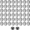 HARFINGTON 50pcs 14L Metal Round Flat Sewing Buttons 9mm Alloy Shank Craft Replacement Button for Men Women Suit Woolen Coat Shirt Trousers Sewing Crafts, Black