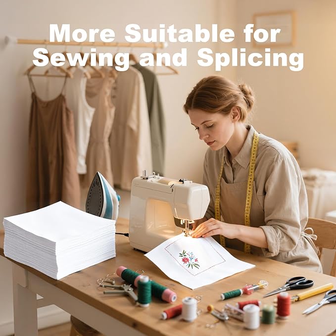 100 Pcs9.5x9.5 Inches Cotton Fabric Squares Precut Quilting Fabric Bundles White Cotton Fabrics Squares for DIY Beginners Sewing Craft(White)