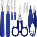 CampTek Seam Ripper & Thread Remover Kit - Professional Ergonomic Stitch Cutter Tools for Quilting, Leather, Denim, Cross Stitch | Sewing Supplies with Patch Remover, Durable Sewing Kit Tools (Blue)