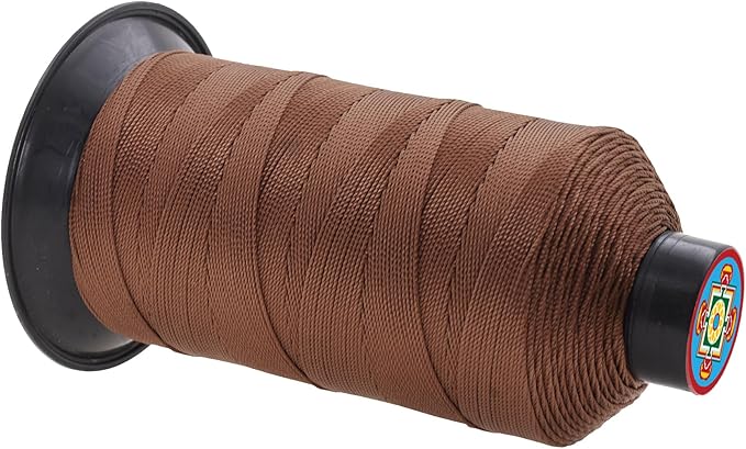 Mandala Crafts Size 277 840D T270 Bonded Nylon Thread - Brown 800 YDs Tex 270 Heavy Duty Sewing Threads for Leather, Jeans, Weaving, Outdoor Marine Upholstery