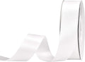 YAMA Double Face Satin Ribbon - 1 inch 25 Yards for Gift Package Wrapping,Floral Design,Hair Bow Clip Making,Crafting,Sewing,Wedding Decor,White