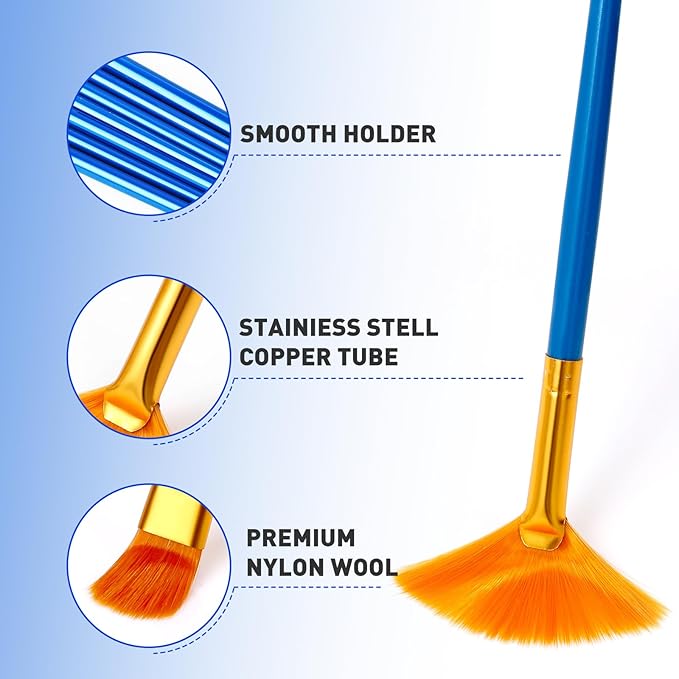 ESRICH 10PCS Paint Brushes,Paint Brush for Acrylic Painting,Acrylic Paint Brush Set for Oil Watercolor,Body Face Rock Canvas, Small Paint Brushes for Kids Adult Drawing