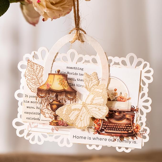 240Pcs PET Scrapbook Stickers Vintage Floral Designs for Scrapbooking DIY Crafts Waterproof Journaling Supplies Junk Journal Ephemera with Storage Organizer