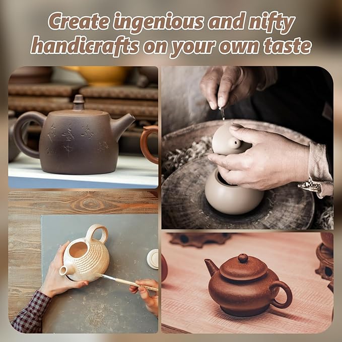 13-Piece Wooden Clay Sculpting Tools Set, Clay Paddle,Modeling Pottery, Multi-Shape Carving & Smoothing for Pottery, Ceramics, Handbuilding – Smooth Polished Beechwood – Ideal for Artists & Beginners