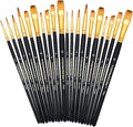 Transon 20pcs Art Painting Brush Set for Acrylic Watercolor Gouache Hobby Craft Face Painting