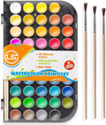 Watercolor Paint Set, 48 Colors of Premium Quality, Washable, Water color with Mixing Palette and 3 Paint Brushes for Adults, Kids, Beginners & Artists