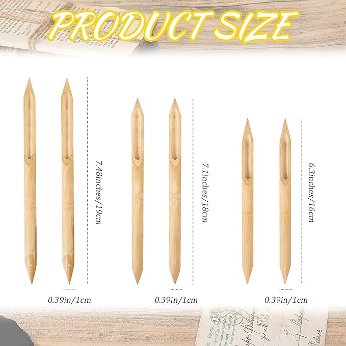 Tenare 12 Pcs Bamboo Reed Pens Double Head Pottery Supplies Wooden Pens Polymer Clay Tools Pottery Ceramic Shaping Tools for DIY Ceramics Clay Sculpture, Small, Medium, Large