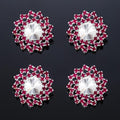 4 Pcs Rhinestone Buttons Crystal Embellishments for Clothing Jewelry Making DIY Decoration Bottons for Sewing Crafts Wedding Bridal （Brown