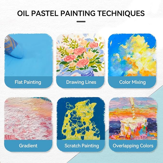 Paul Rubens Ash Blue Oil Pastels (8 Pack) - Ultra-Creamy & Blendable, Bullet Tip for Precision - Premium Art Supplies for Drawing, Sketching & Painting - Ideal for Artists, Students & Beginners