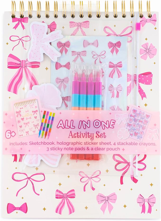 VOTUM Sketch Book: Personalized Artist Sketchbook: Sketching, Drawing and Creative Doodling. Notebook and Sketchbook to Draw and Journal with Stickers and Markers (Bows)