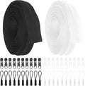 #5 Black and White Zippers Roll,360 inch 10 Yards Nylon Coil Zipper by The Yard with Bulk 20pcs Sliders and 20pcs Zipper Pulls for Replacement and Sewing,DIY Bags,Crafts(5 Yards Each of #5)