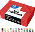 Party Solids Red Tissue Paper for Gift Bags - 20" X 30" Bulk Tissue Paper Red 480 Sheets - 10lb Newsprint for Packing, Birthday Gift Box Filler, Packing Supplies for Moving Supplies