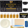 deuvuo Kintsugi Repair Kit Gold, 21 Pcs Authentic Kintsugi Repair Kit to Revive Your Broken Ceramic, Pottery, Mug, Bowl, Glass Keepsakes with Ease - Japanese Art DIY Set Bio for Beginners