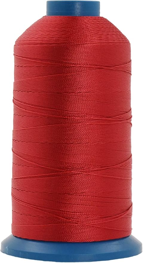 Mandala Crafts Size 138 420D T135 Bonded Nylon Thread - Red 1250 YDs Tex 135 Heavy Duty Sewing Threads for Leather, Jeans, Weaving, Outdoor Marine Upholstery