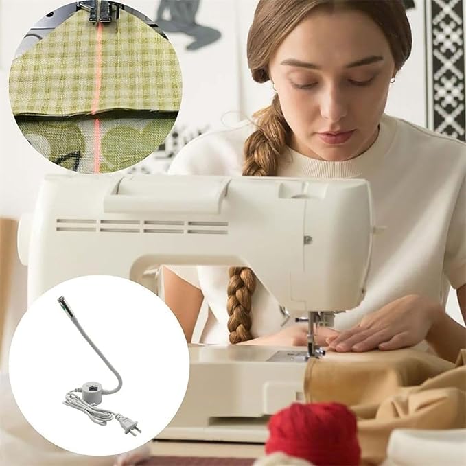 Magnetic Positioning Quilting Laser Light for Sewing Machine, Sewing Machine Laser Guide, Red Guide Line Tool, Rotating Lazerguided Stitching Accessory with Dot/Straight/Crosshair (Straight)