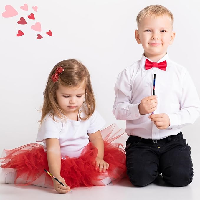 Valentines Day Gifts for Kids, Rainbow Colored Pencils for Kids, Art Supplies for Coloring, Drawing, Shading, 12 Count