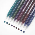 Gel Pens with Fine Point 0.6mm, 9 Colors Drawing Pencils for Adult Coloring Books Smooth Writing Pen Set for Journaling(Colorful Black)