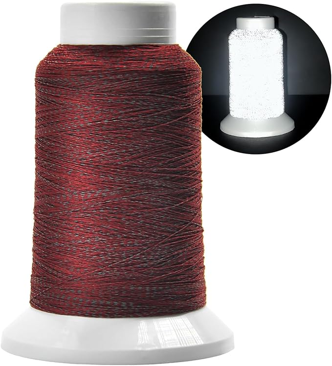 Reflective Embroidery Thread,Embroidery Machine Thread in Red,Single Reel of 1000M(1093Y),Polyester Embroidery Thread for Embroidery