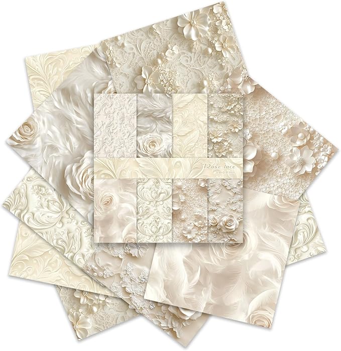 Scrapbook Paper,16 Sheets 5.8x5.8 Inch Rose Satin Style Scrapbook Supplies,Single-Sided Vibrant Origami Decoupage Paper for Diy Crafts, Card Making, Art Journaling