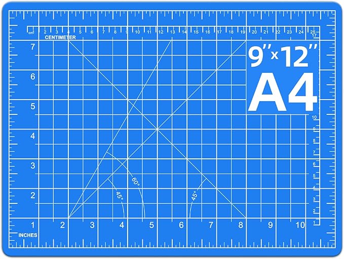 DIYSELF Cutting Mat 9in×12in, Cutting Mats for Crafts, Self Healing Cutting Mat A4, Fabric Cutting Mats Double Side for Sewing, Quilting, Craft Mat for Desktop