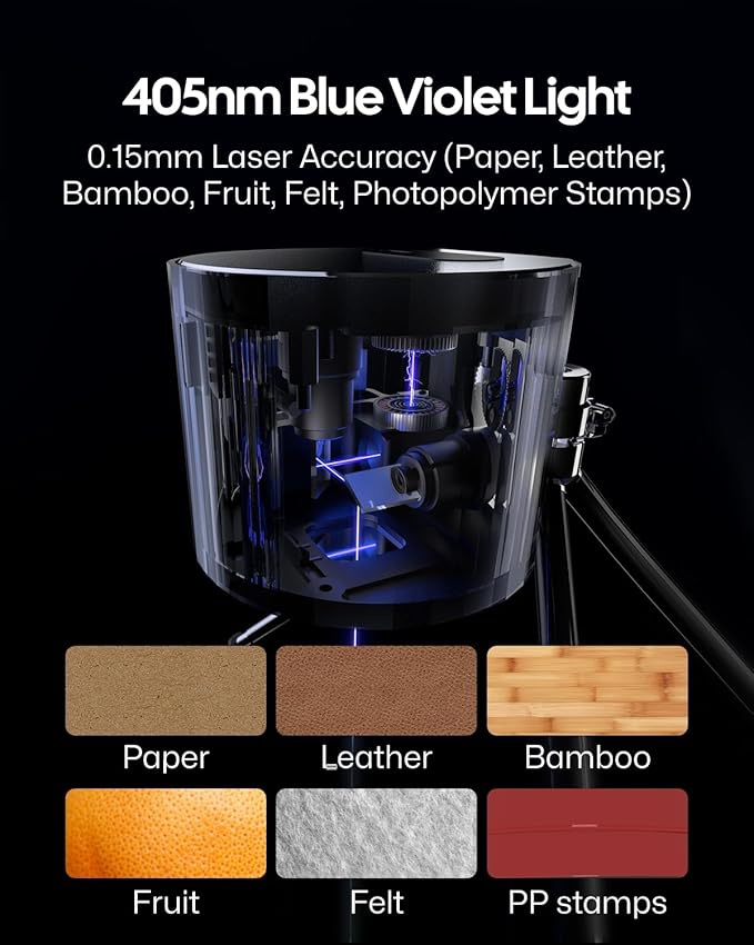 LaserPecker LP1 Pro Laser Engraver for Beginners, Mini Portable Laser Engraving Machine for Wood/Leather/Felt, Deluxe Set with Auto-Focus Stand + Magnet Protective Shields + Laser Safety Glasses