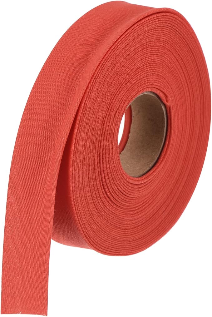 MECCANIXITY 1 Inch Double Fold Bias Tape Polyester Continuous Bulk Bias Tape for Sewing,Seaming Quilting Hemming Binding Crafts (Red 10 Yards)