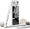 JusArt 3 Pack White Permanent Markers, 0.7mm Fine Point Acrylic Paint Pens for Rock Painting, Art Projects, Ceramic, Glass, Wood, Metal, Fabric, DIY, Ideal White Acrylic Marker for Art Supplies
