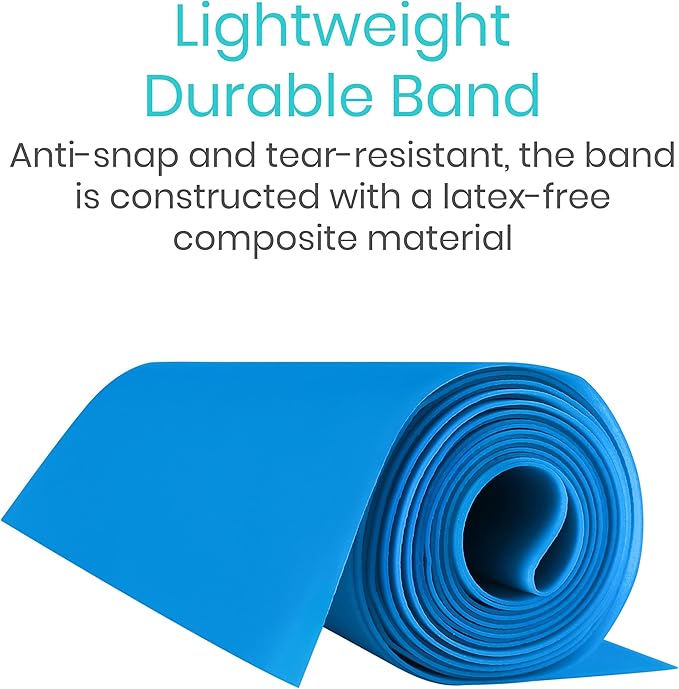Vive Flat Resistance Band (5 Piece Set) - Stretch Bands for Exercise, Physical Therapy, Yoga - Elastic Bands, Long Stretching Rubber - Track & Field Accessories, Fitness Training, Home Gym for Adults