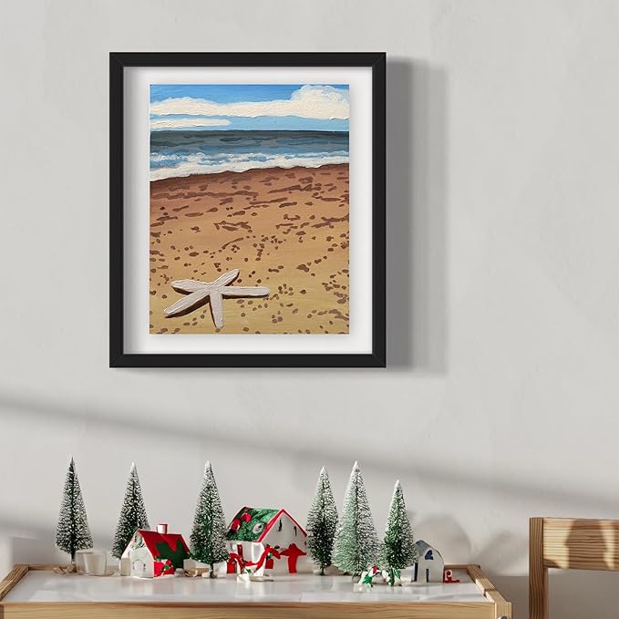 Painting4Real DIY Art Painting Kit for Adults – Learn to Paint Beach Starfish with Video Tutorials – 9 Pieces Acrylic Paint Set for Adults –Perfect Christmas Crafts & Holiday Gifts for Art Lovers