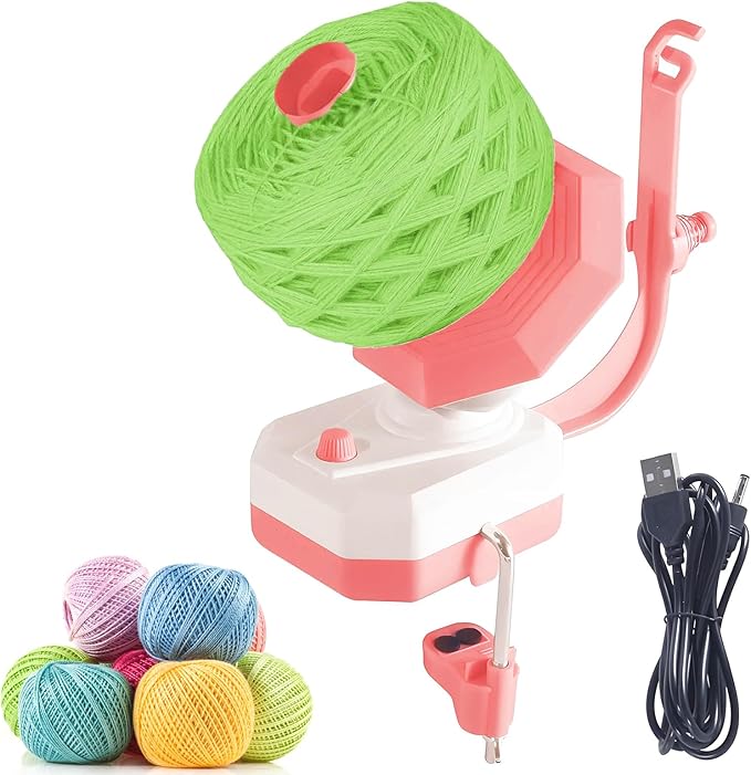 Yuehuamech Yarn Winder, Electric Yarn Ball Winder for Crocheting, 10oz Large Capacity Stepless Speed Control Automatic Yarn Spinning Machine Ideal for Crochet Enthusiasts