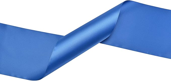 YAMA Double Face Satin Ribbon Roll - 4 inch Wide Solid Color Craft Ribbon, Great for Chair Sash,Making Bow, Sewing and Wedding Bouquet- 5 Yard/Spool, Royal Blue