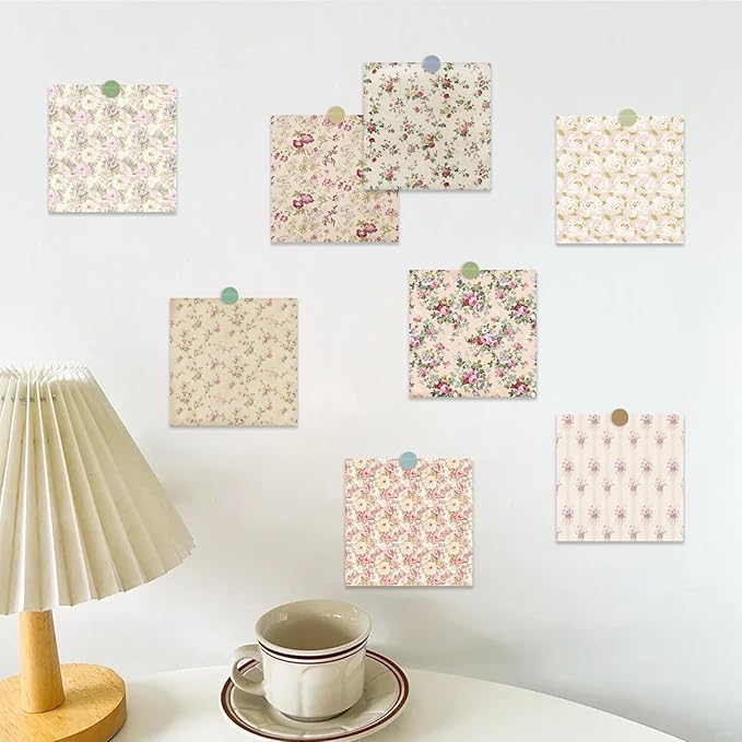 Scrapbook Paper,16 Sheets 5.8x5.8 Inch Vintage Floral Style Scrapbook Supplies,Single-Sided Vivid Origami Decoupage Paper for DIY Crafts, Card Making, Art Journaling