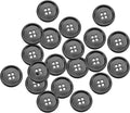 HARFINGTON 20pcs Metal Sewing Button, 25mm 4-Hole Round Suit Shirts Coats Clothes Sewing Buttons for Decoration Craft, Gunmetal