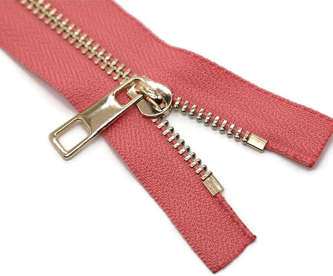 #5 Gold Metal Zipper - 50+ Colors - 3 PCS - (4-14 inches) Sizes - Luxury Lightweight Handcraft Metal Zippers with pulls for Purses Bags Pockets Shoes Sewing & Crafts DIY ZP02219