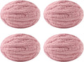 Chunky Yarn for Hand Knitting, No7 Thick Yarn, 250Grams 32Yards, Pack of 4, Perfect for Knitters and Crafters (Skin Powder)