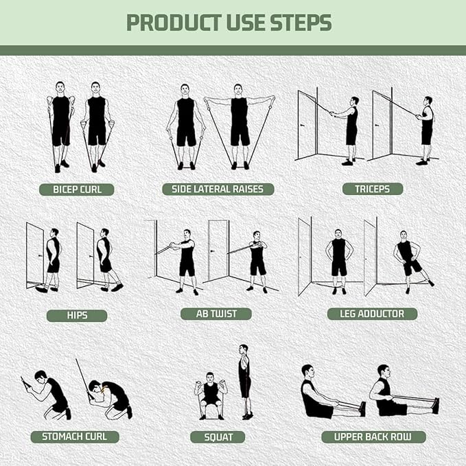 VEICK Resistance Bands, Exercise Bands for Working Out with Handles, Elastic Workout Bands for Men Women, Exercising Bands for Strength Training Equipment at Home Gym