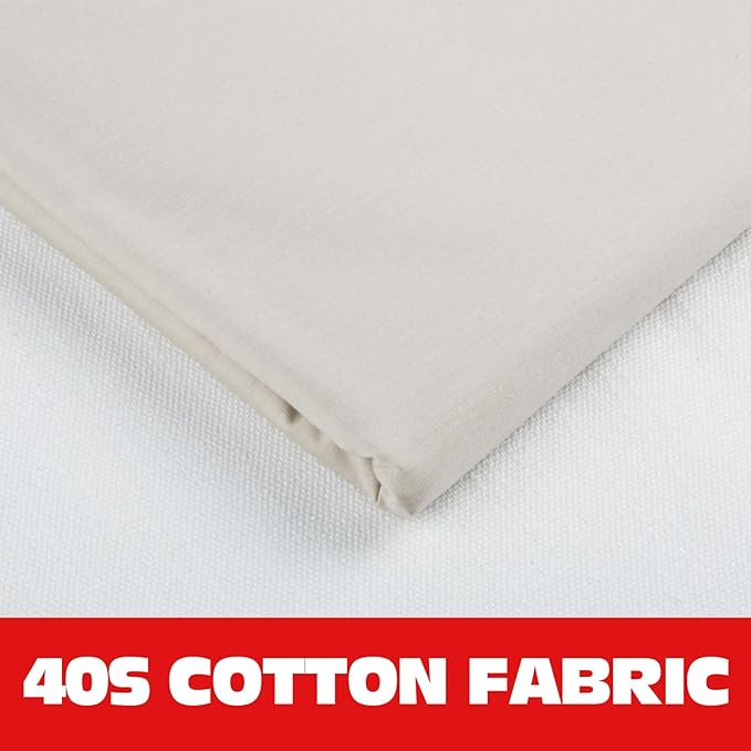 100% Beige Cotton Fabric for Sewing by 1 Yard, 59”Width Quilting Fabric Medium Weight 5.8 oz, Muslin Fabric by The Yard, Embroidery Cloth