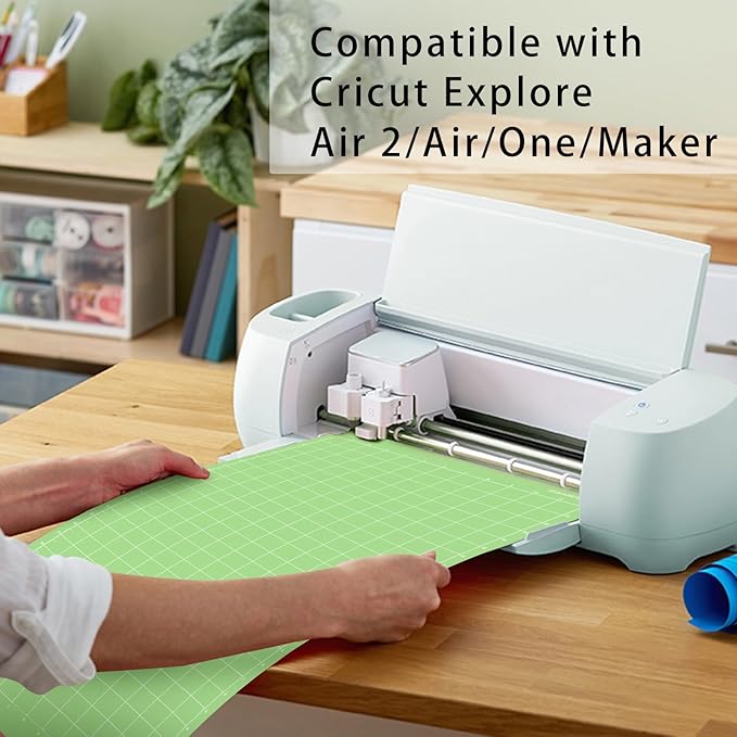Gwybkq Cutting Mat 12x24, Compatible With Cricut Maker 3/Maker/Explore 3/Air 2/Air/One 4 Pack Standard Green Grip Adhesive Sticky Cut Mats Replacement Accessoriss