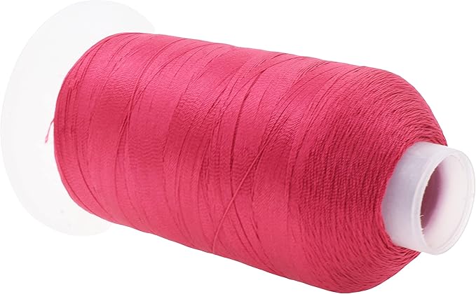 Mandala Crafts Hot Pink Heavy Duty Thread - 1500 Yds Tex 90 Bonded Polyester Threads for Sewing Drapery, Jeans, Leather, Hair, Outdoor Marine Upholstery