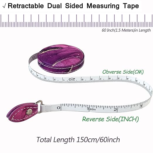Tape Measure Body Measuring Tape，Medical Body Cloth Tailor Craft Dieting Measuring Tape, Dual Sided Retractable Ruler Colour Printed Soft Tape Measure Retractable