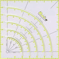 HONEYSEW Arcs & Fans Quilt Circle Cutter Multifunctional Arc Cutting Patchwork Ruler - Acrylic Quilters Template With Double Colored Lines for Cutting Cloth, Sewing Crafts