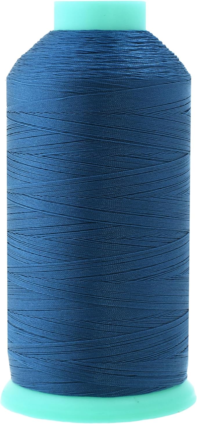 Mandala Crafts Size 46 210D T45 Bonded Nylon Thread - Airforce Blue 2843 YDs Tex 45 Heavy Duty Sewing Threads for Leather, Jeans, Weaving, Outdoor Marine Upholstery