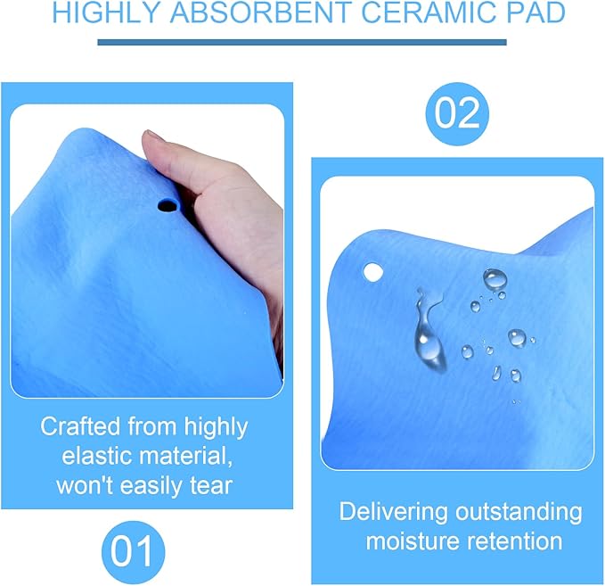 12 inch BatMate for Pottery and Ceramics, LEOLIO Upgraded Round Clay Throwing Cloth for Making Pottery Ceramics, Pottery Machine Accessories (Blue)