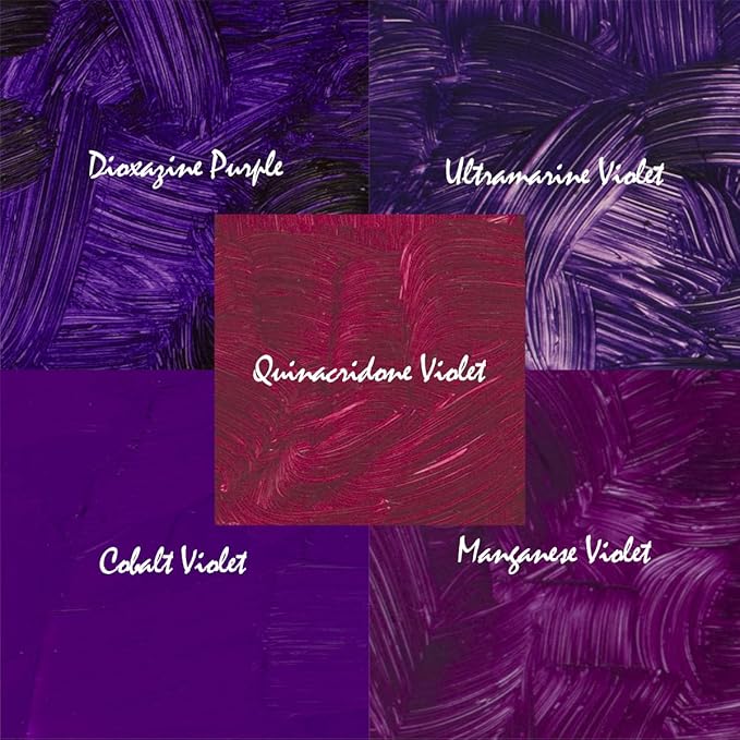 Gamblin Artist Oil Paint Set For Professionals - VIOLET SET - 37ml Tubes