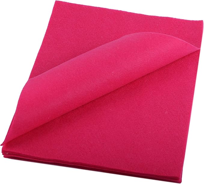 YYCRAFT Craft Soft Felt Sheets 9 Inch X 12 Inch - 24 Pcs Pack, Hot Pink