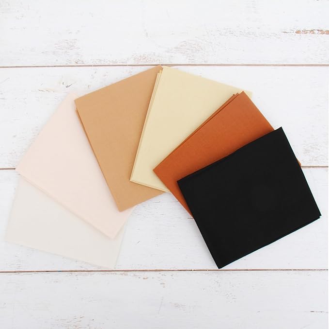 Threadart 6 Fat Quarter Bundles - Neutral Solids 100% Cotton Fabric - Premium 100% Cotton Quilting Fabric - No Duplicates - Full Size Fat Quarters 18"x21"